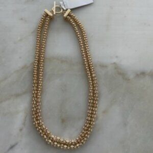 Vintage - Bella Jack double strand gold tone necklace with clear rhinestones